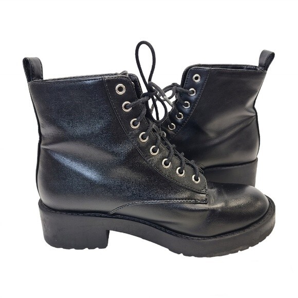 H&M Divided Womens Black Lace Up Boots 5.5 - Picture 6 of 16